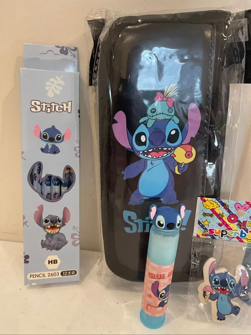 Stitch Back to School, stocking stuffers pencil bag, colored pencils, pencils, e